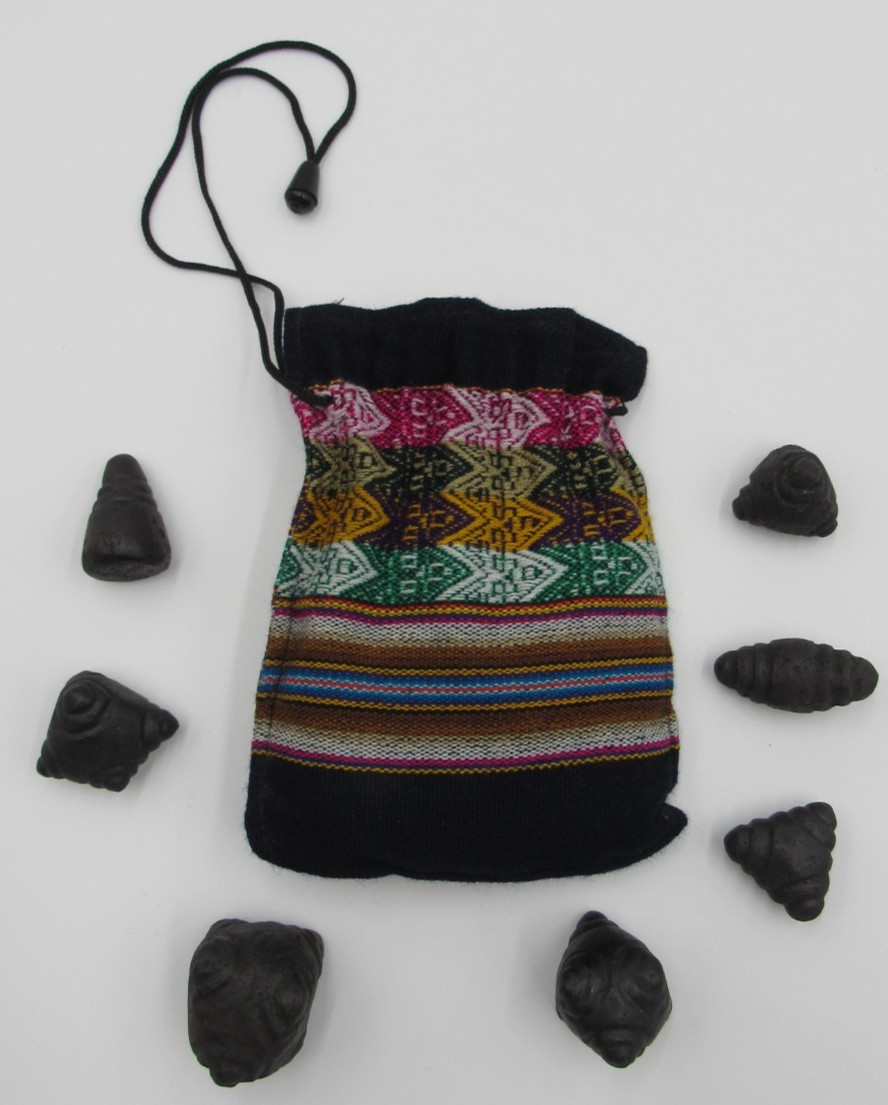 Black Meteorite Chumpi Stones for Sacred Energy Elder Council Hiwaya - 7 Stones