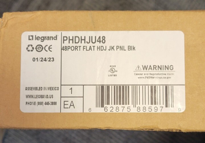 LEGRAND - ORTRONICS #PHDHJU48 Unloaded 48 Port Patch Panel Clarity Jacks