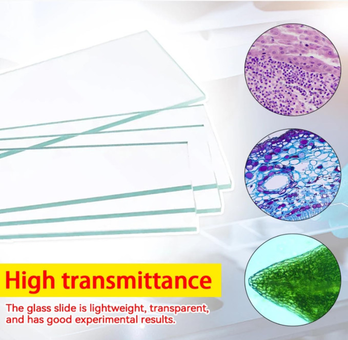 Microscope Slides and Covers – 50 Blank Glass Slides for Microscope with 100 Cov