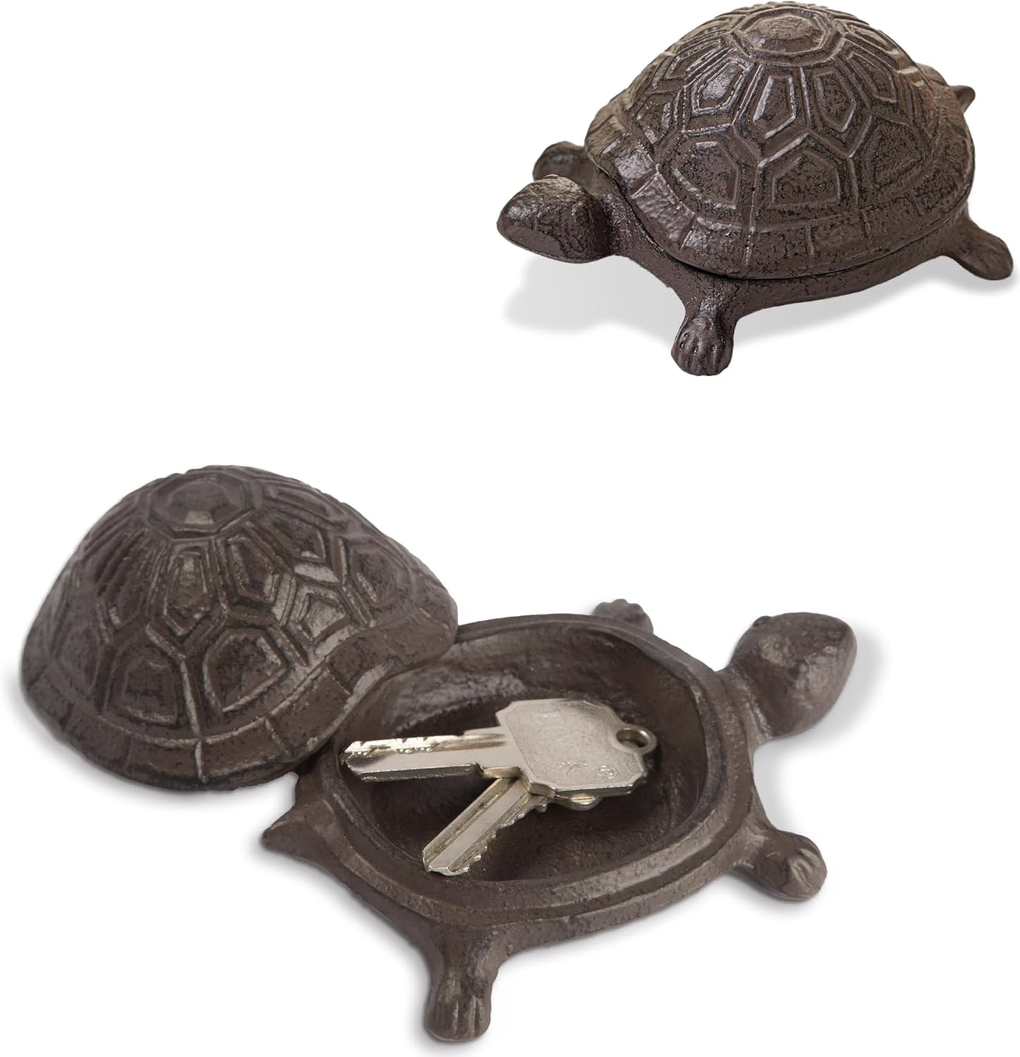 Spare Key Hiders Outside Cast Iron Turtle Hidden Key Holder for Outdoor, Yard, P
