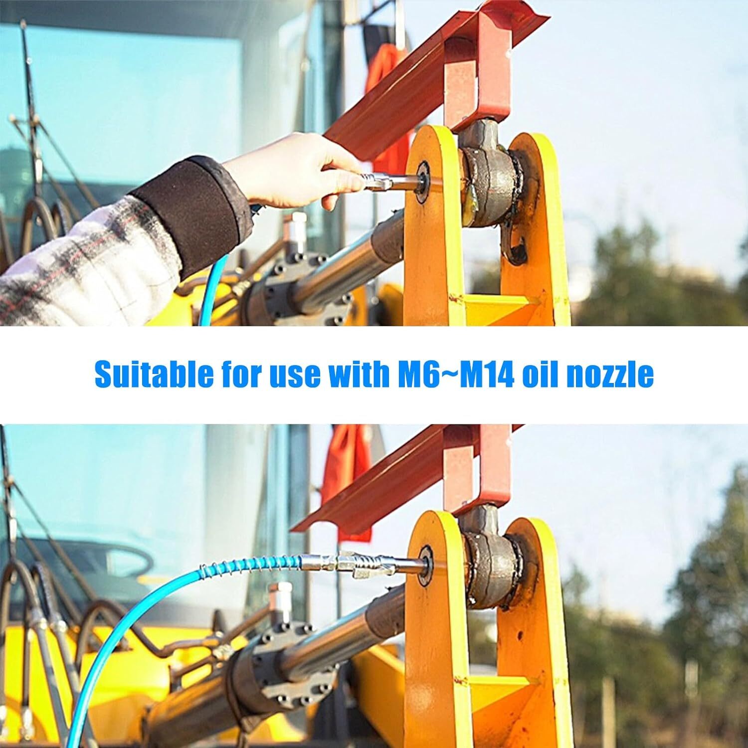 Grease Gun Coupler Double Handle High Pressure Quick Release Lock Oil Nozzles