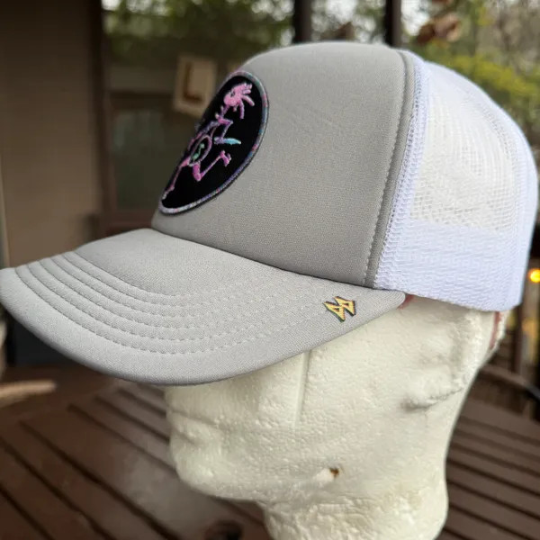 Widespread Panic "Pink Note Eater" Big Heed Foam Trucker - Gray/white