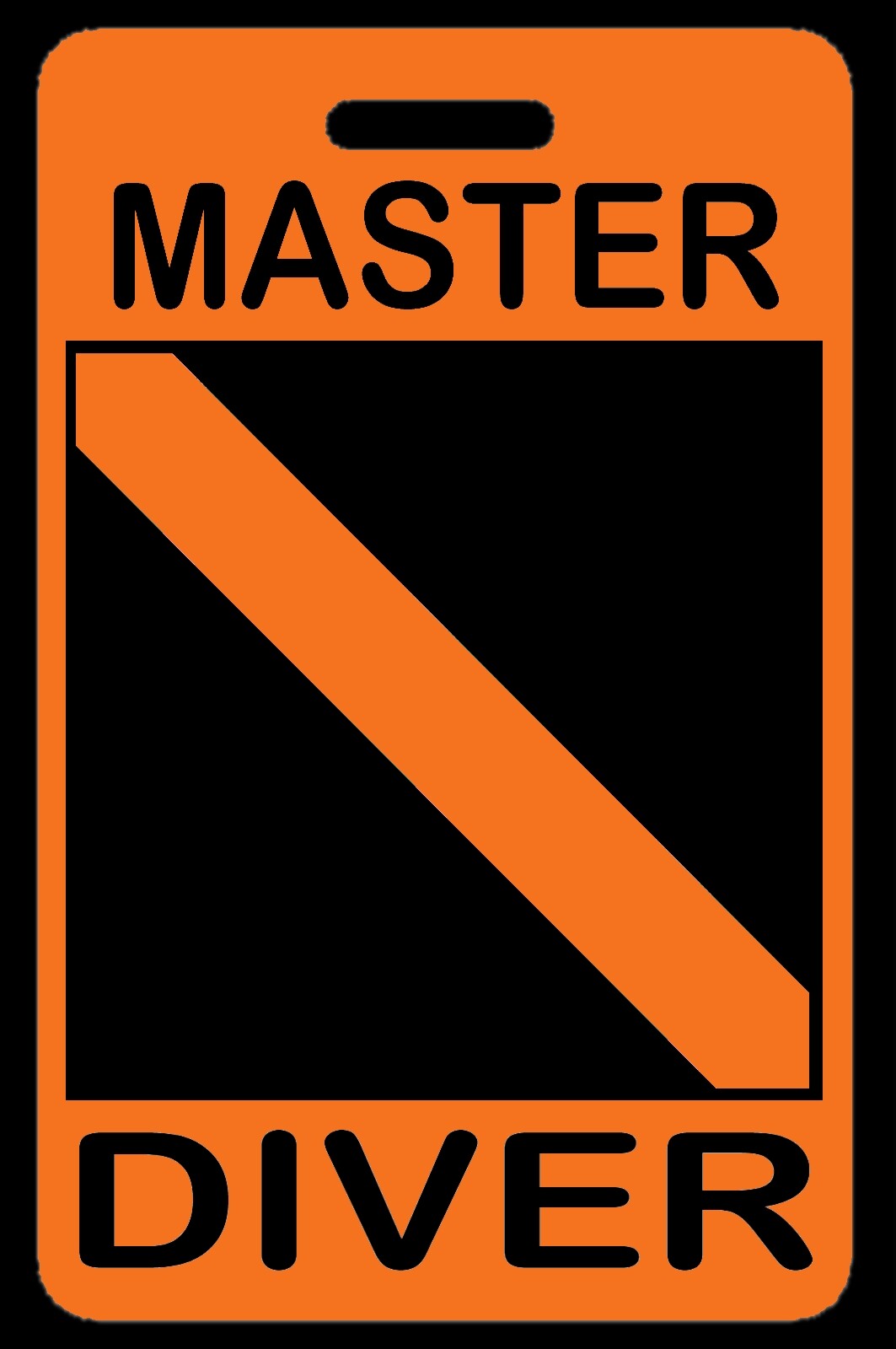 Safety Orange MASTER DIVER SCUBA Diving Luggage/Gear Bag Tag - New
