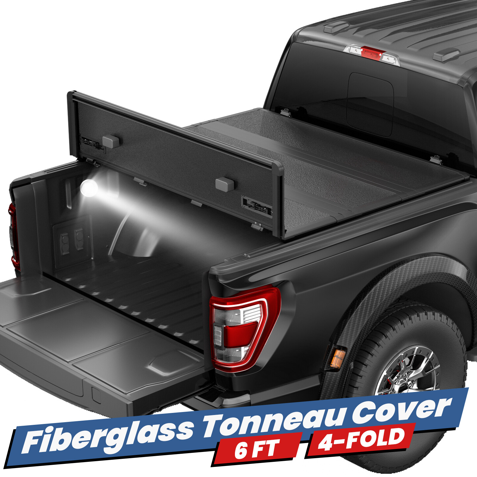 6FT Fiberglass 4-Fold Hard Truck Bed Tonneau Cover For 1983-2011 Ford Ranger