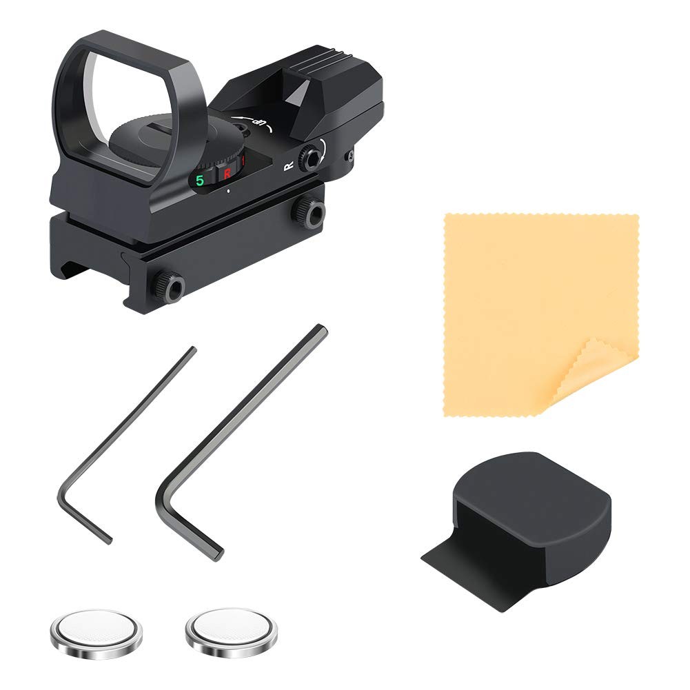 Feyachi Reflex Sight - Adjustable Reticle (4 Styles) Both 3.2*1.5*2.1, Black