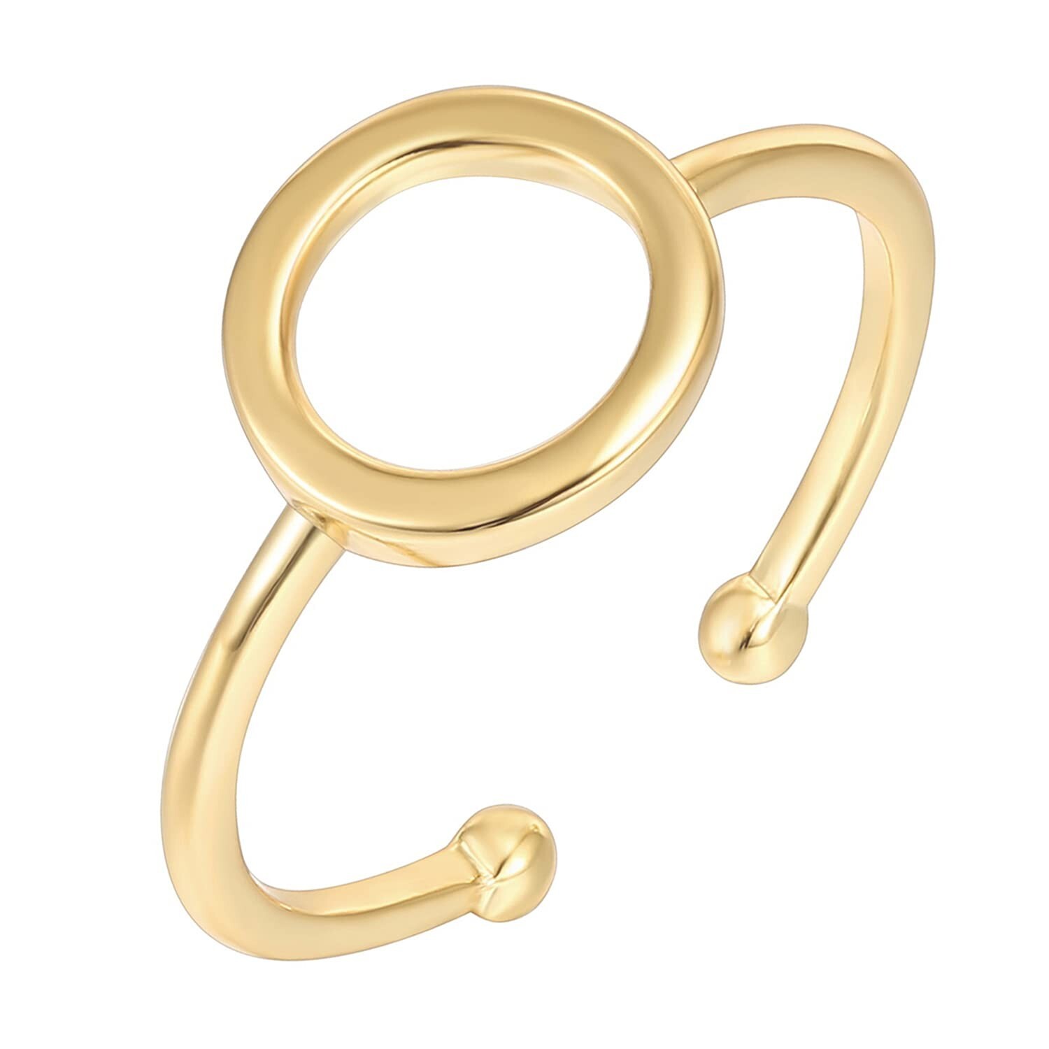 PAVOI 14K Gold Karma Open Circle Ring | Gold Plated Adjustable Rings for Wome...