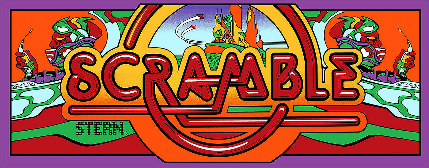 Scramble Arcade Marquee For Reproduction Header/Backlit Sign