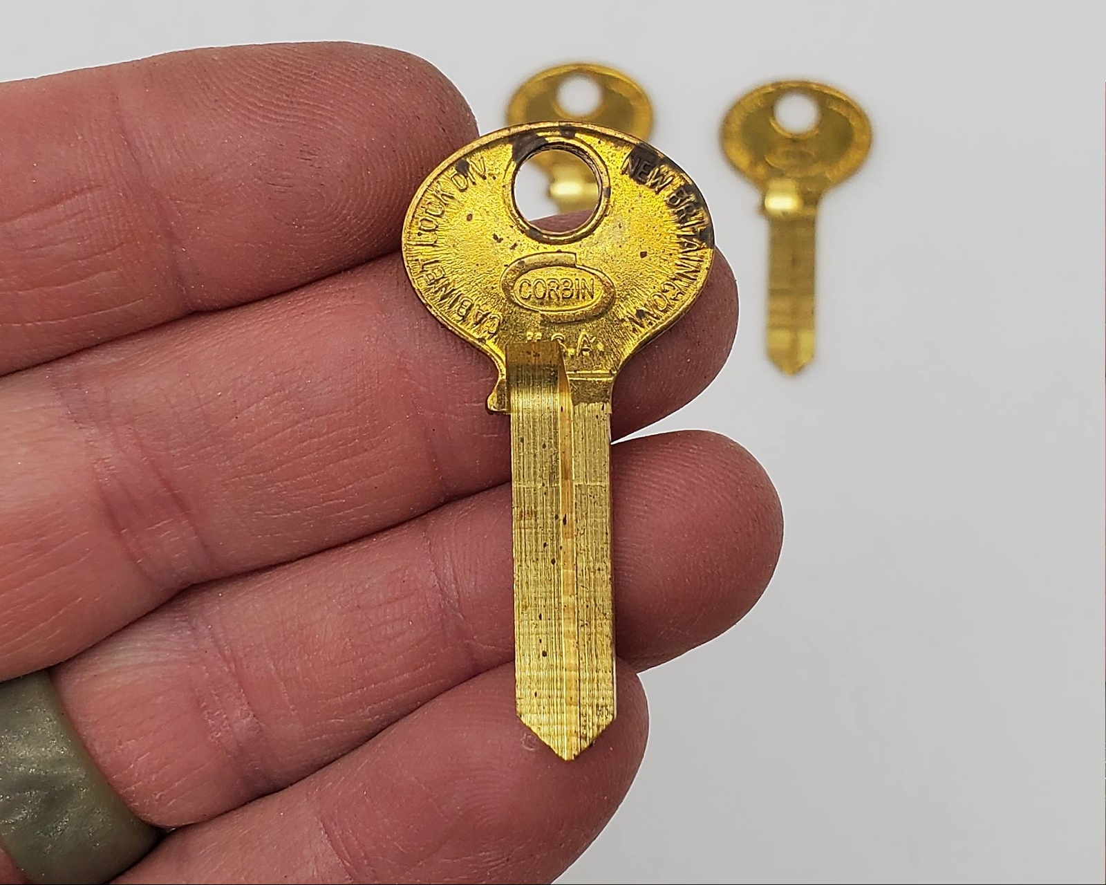5x Corbin 8687C VR Key Blanks Nickel Plated Brass USA Made NOS