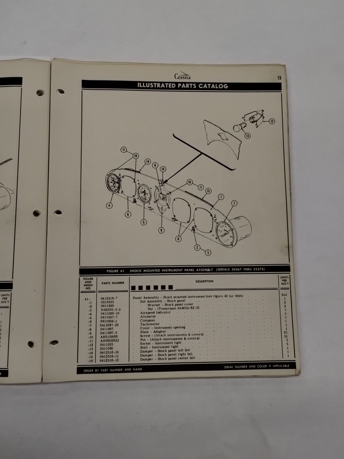 Cessna Model 170B Parts Catalog September 1, 1956-Original