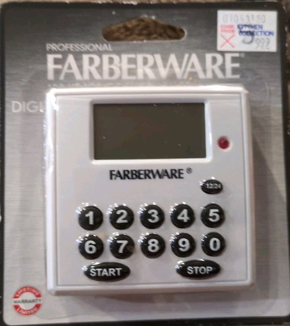 RARE - FIRBERWARE KITCHEM MAGNETIC DIGITAL TIMER CLOCK BATTERY OPERATED NEW