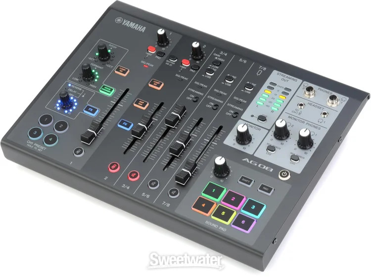 Yamaha AG08 8-channel Mixer/USB Interface for Mac/PC - Black