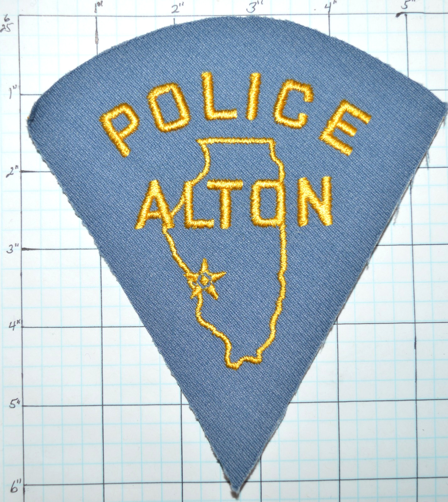 ILLINOIS, ALTON VINTAGE POLICE DEPT 6" PATCH