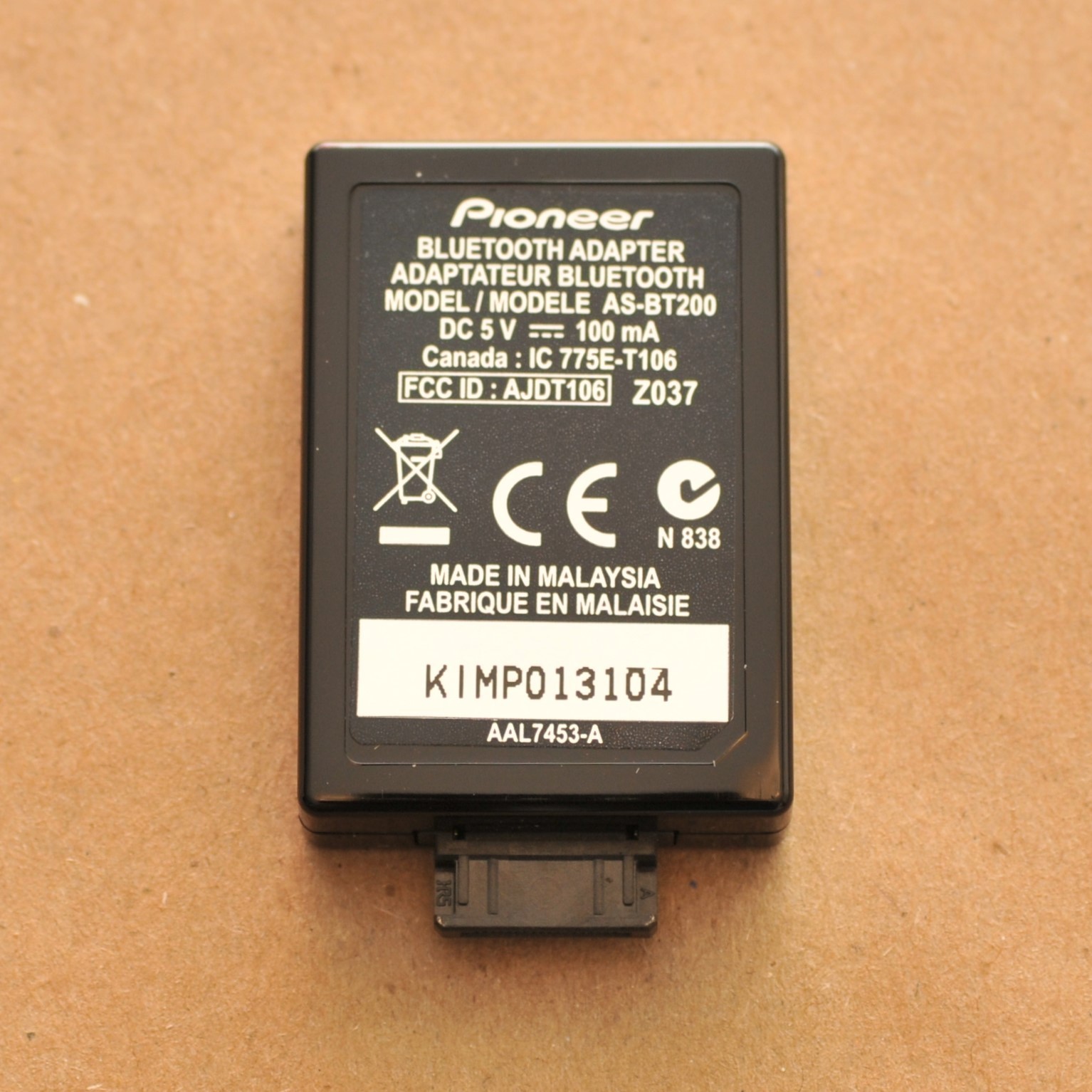 Genuine Pioneer AS-BT200 Bluetooth Adapter Module for AV Receiver