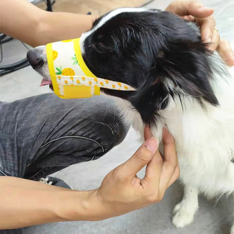 cute pet dog muzzle mask mesh breathable mouth cover, anti bite barking eating