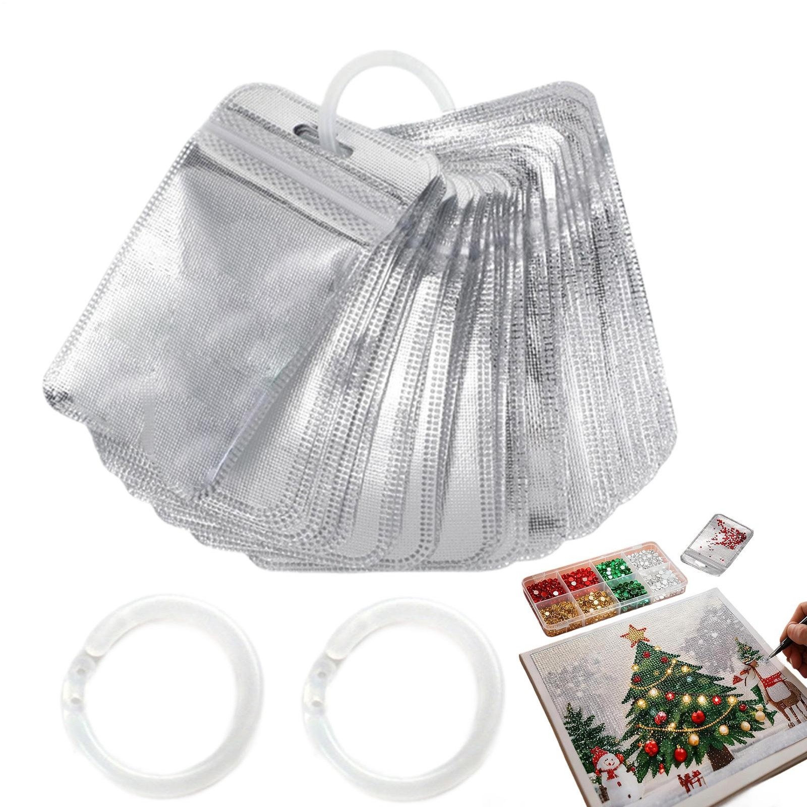 100 PCS Reusable Diamond Painting Beads Storage Bags for Diamond Art Storage