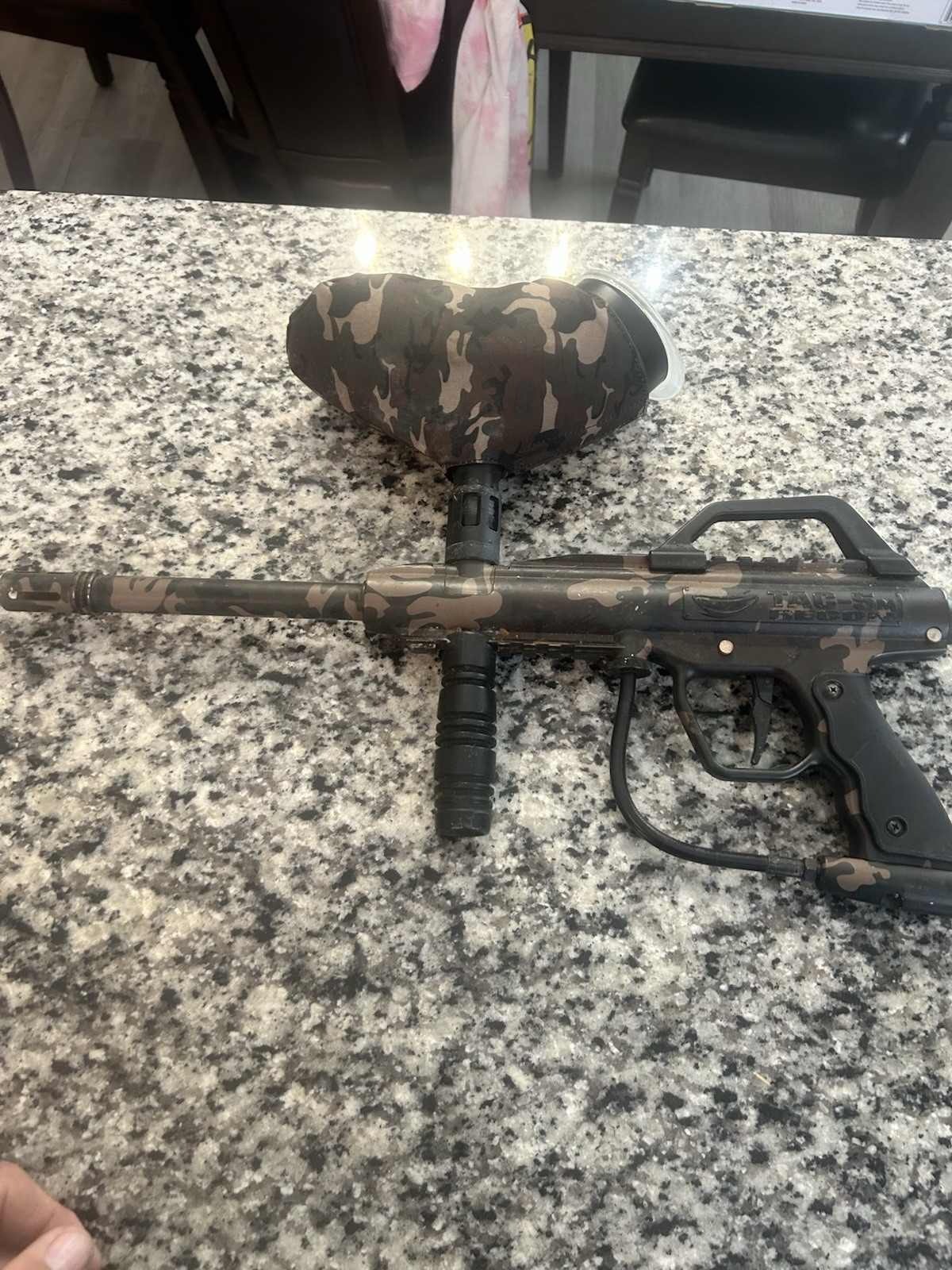 JT TAC-5M Recon Paintball Marker Camouflage Semi Auto w Hopper EXCELLENT WORKING