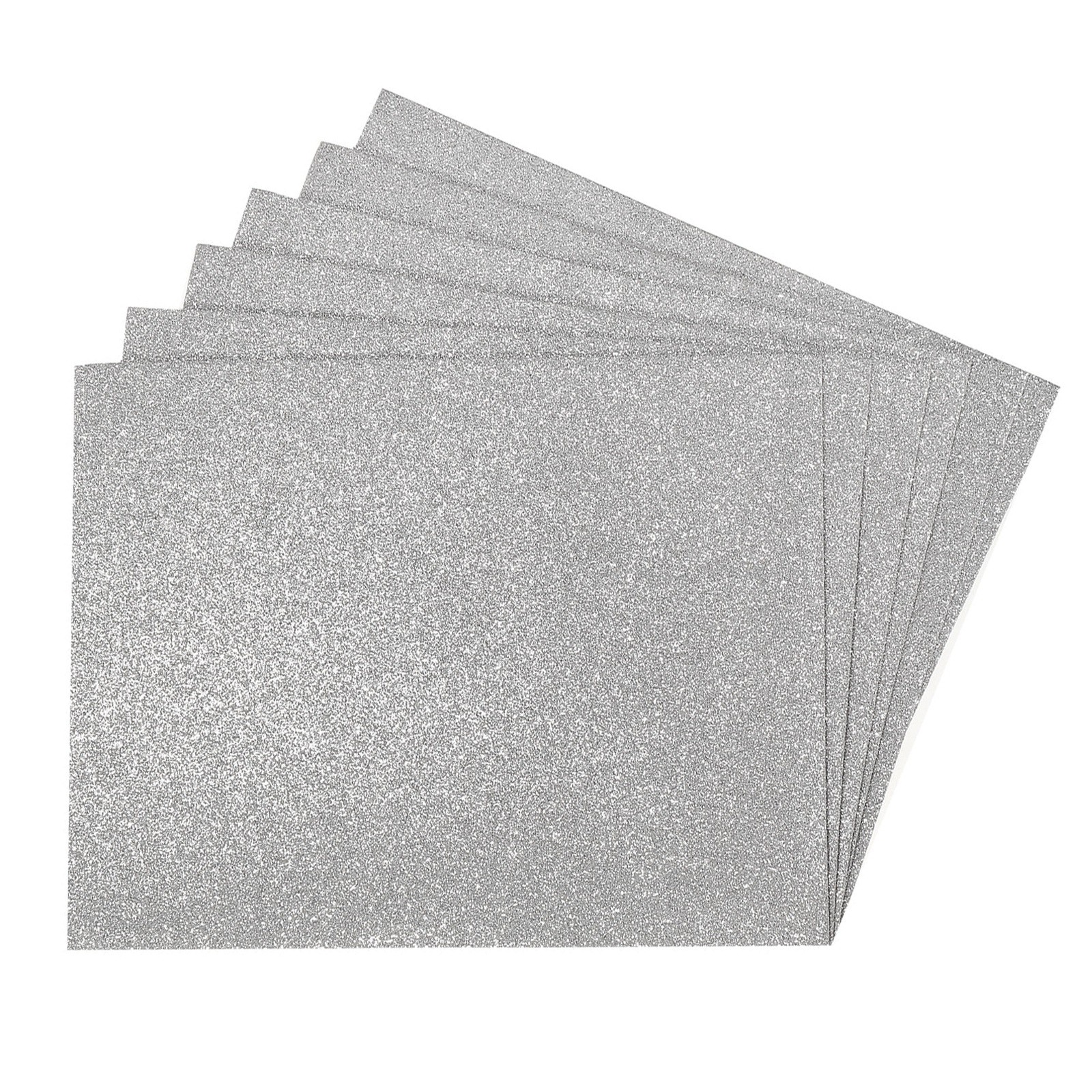 15Pcs 10.8x8.5 Inch EVA Foam Sheets Glitter Silver Tone 2mm Thick Crafts Foam