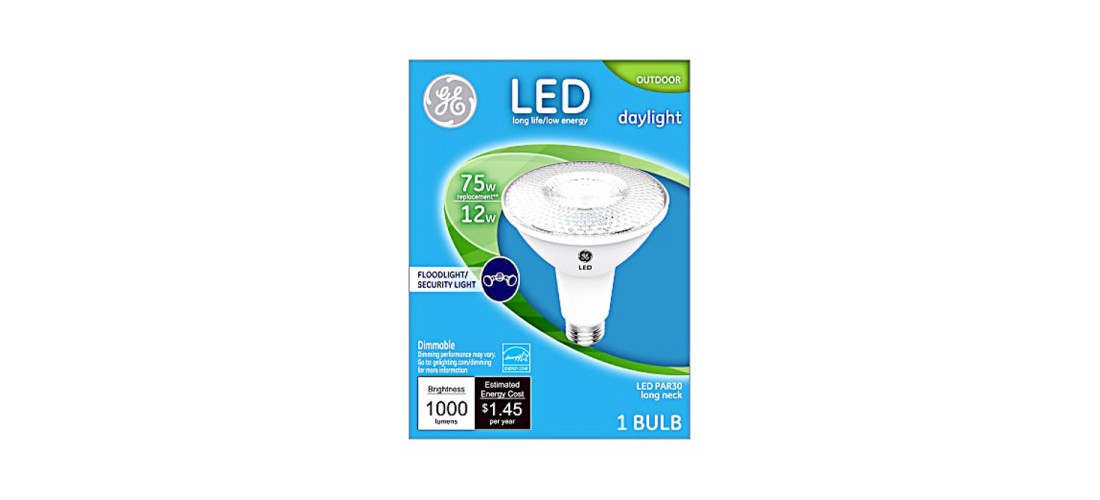 GE 38447 LED Bulb PAR30LN E26 (Medium) Daylight 75 Watt Equivalence Clear