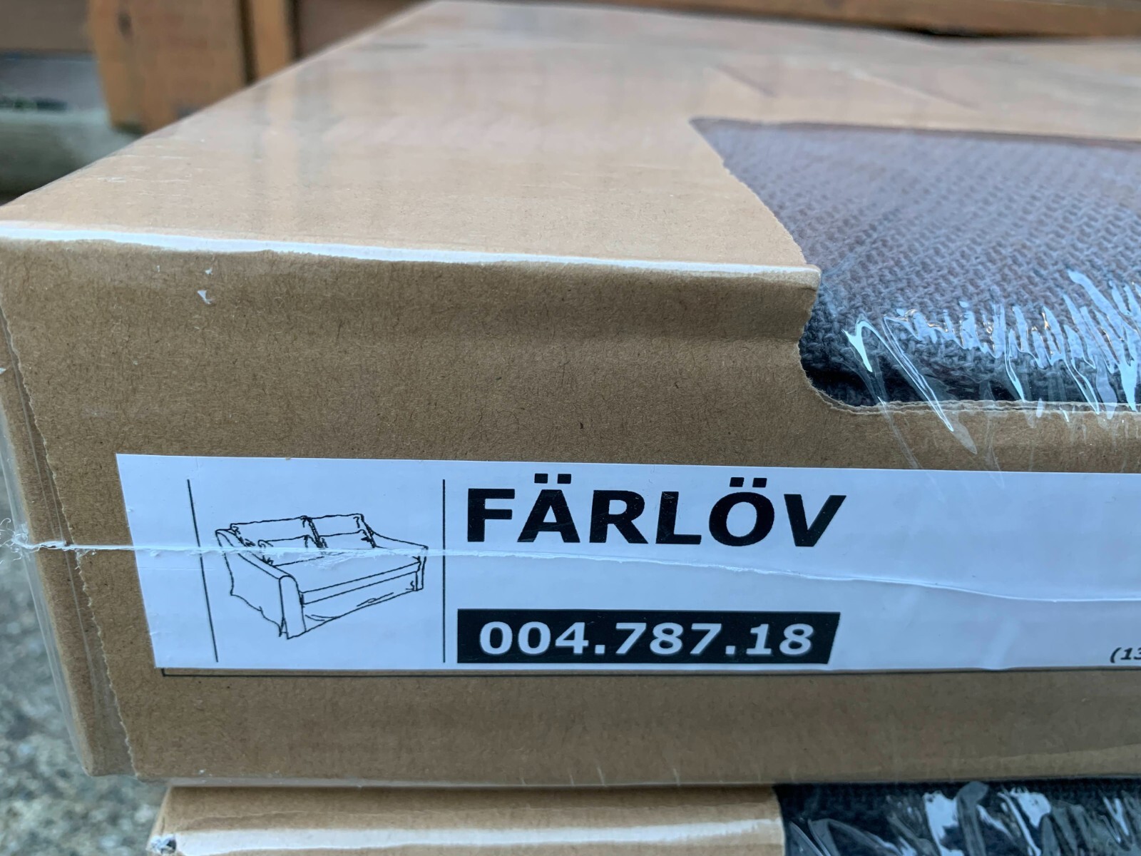 IKEA FARLOV Loveseat Cover Slipcover Flodafors Gray Brand New Sealed