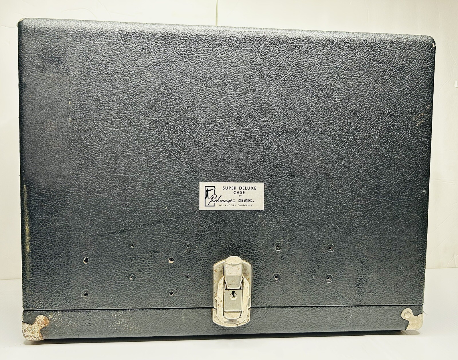 Vtg GUN CASE SUPER DELUXE CASE PACHMAYR GUN WORKS LOS ANGELES CALIFORNIA W/KEY
