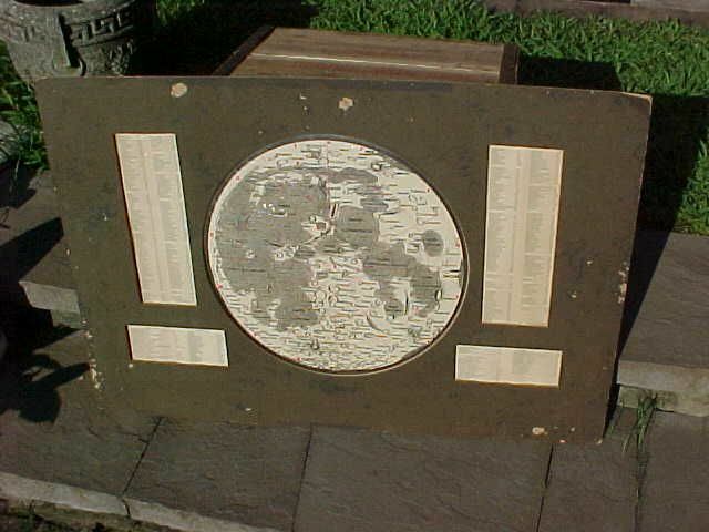 ORIGINAL VINTAGE LUNAR MAP MOUNTED ON BOARD