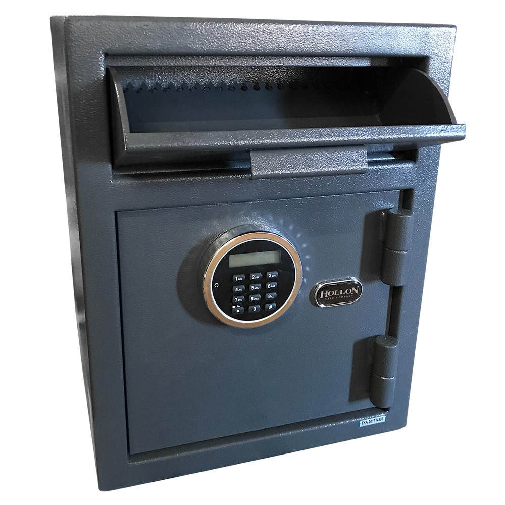Hollon DP450LK Drop Slot Safe Electronic Lock Deposit Safe Steel Gray