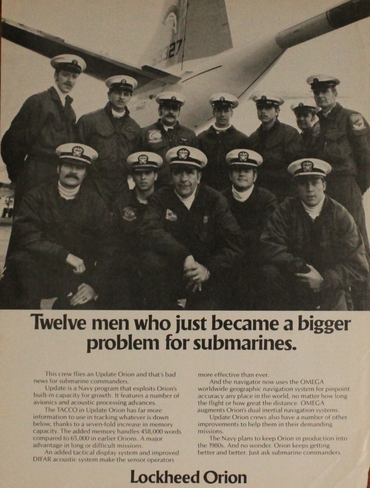 Lockheed Orion Picture Aviation Magazine Ad Original Vtg Wall Art Decor