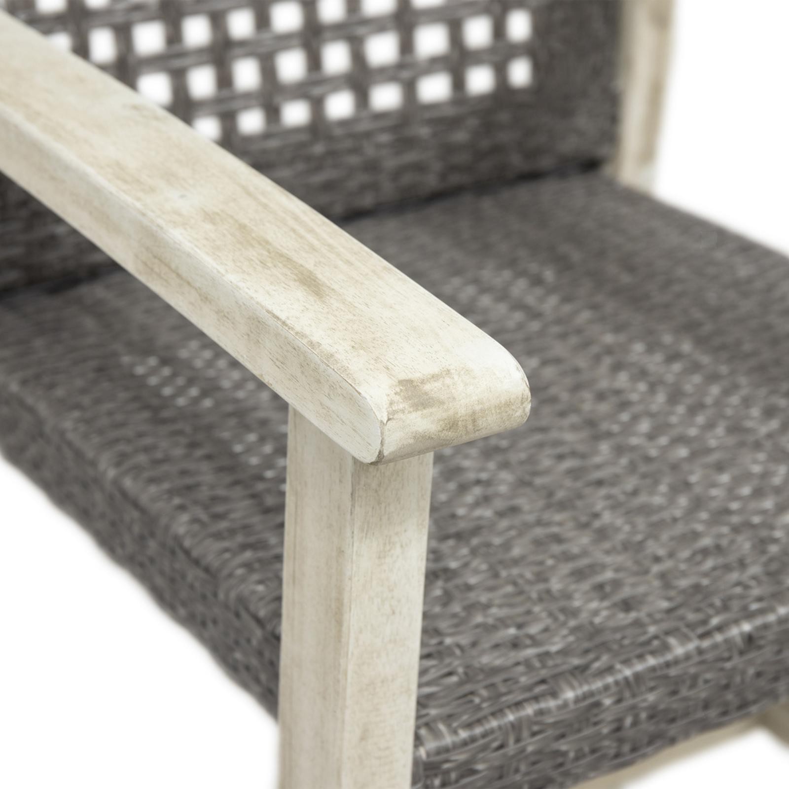 Wicker Weave and Acacia Wood Dining Chair Set for Indoor/Outdoor - Handcrafted