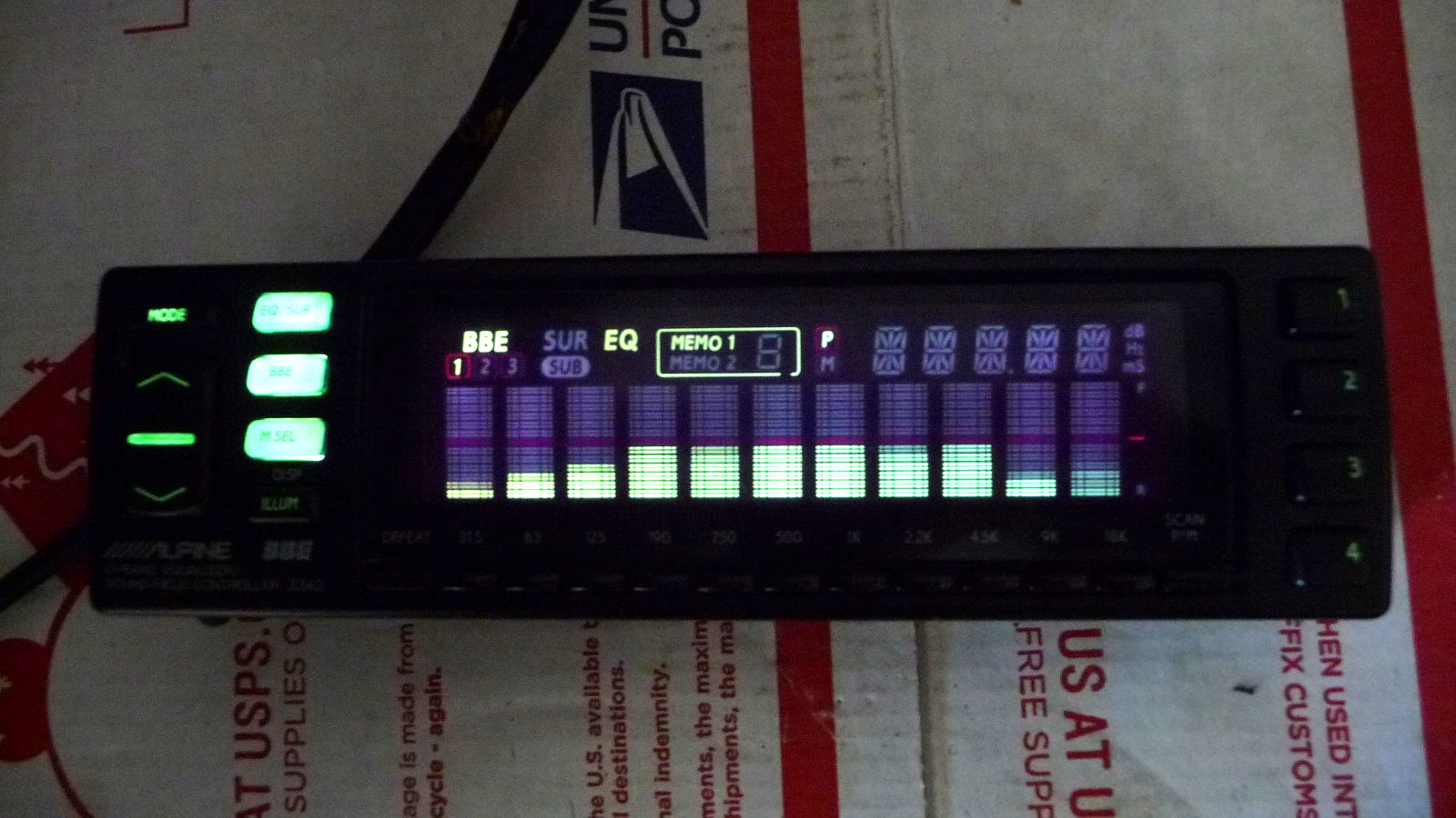 ALPINE 3342 complete in box old school equalizer preamp spectrum analyzer JAPAN