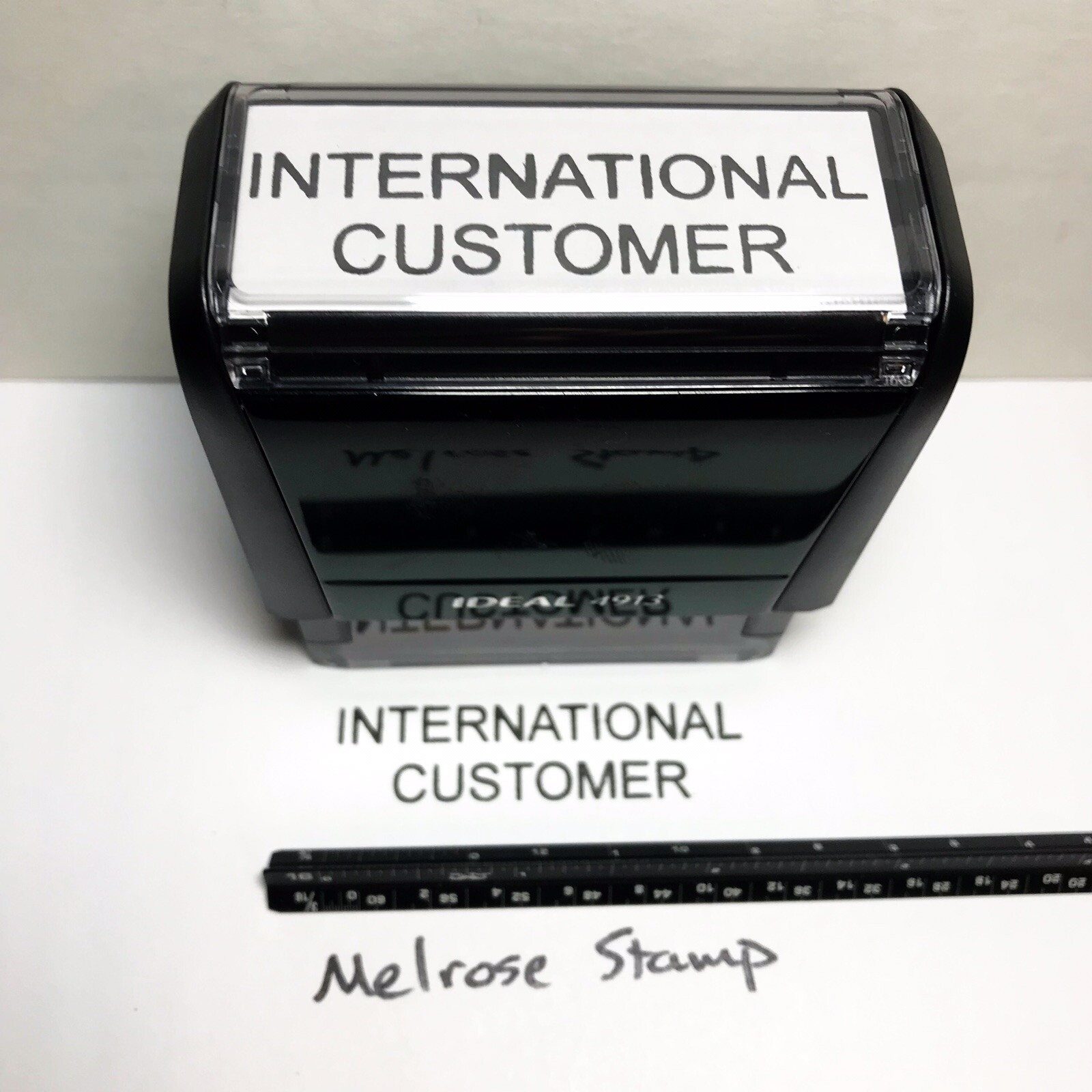 International Customer Rubber Stamp Black Ink Self Inking Ideal 4913