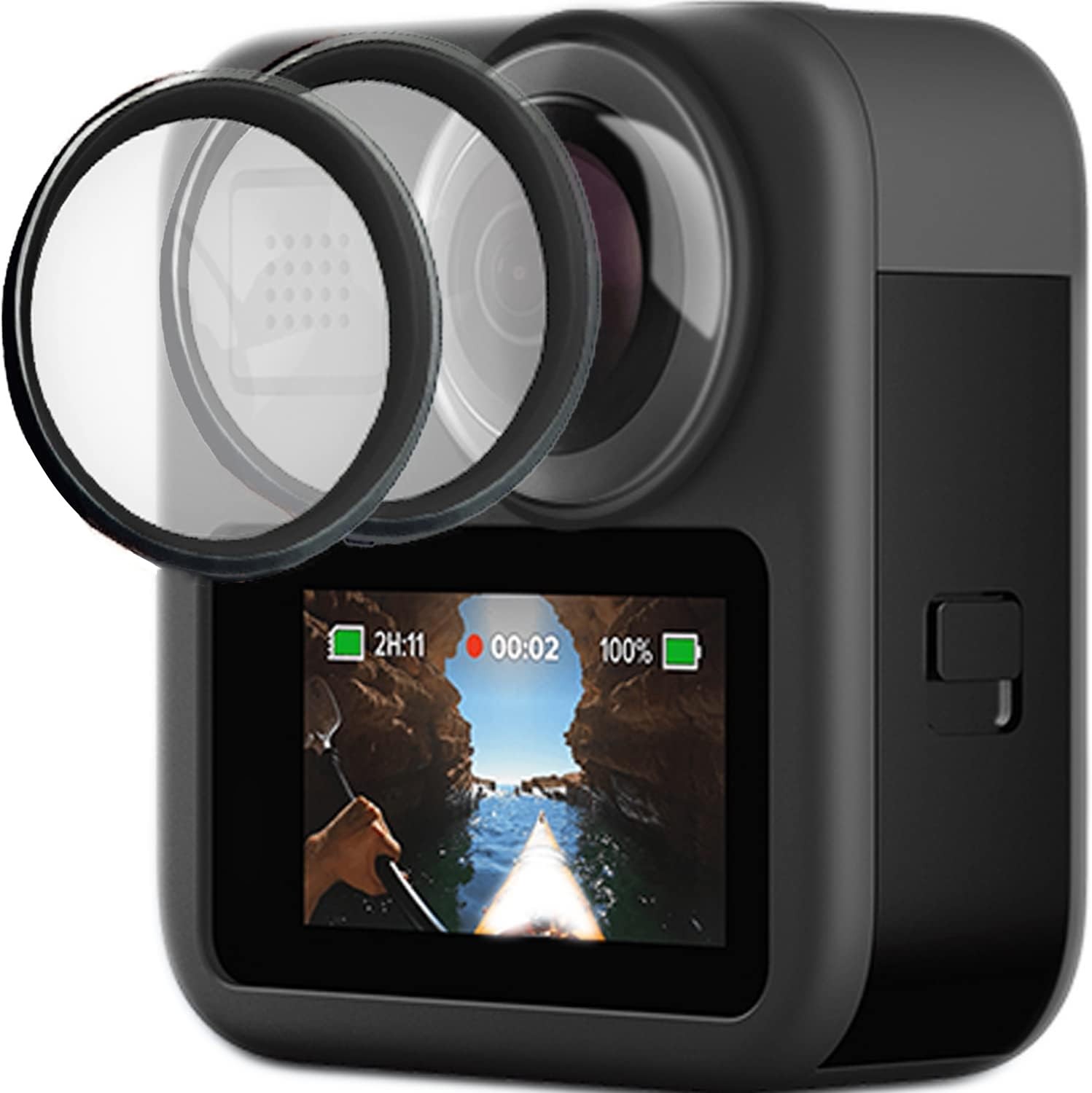 2 Pcs Lens Protector Kit Compatible with GoPro MAX Fusion MAX360 Clear Set