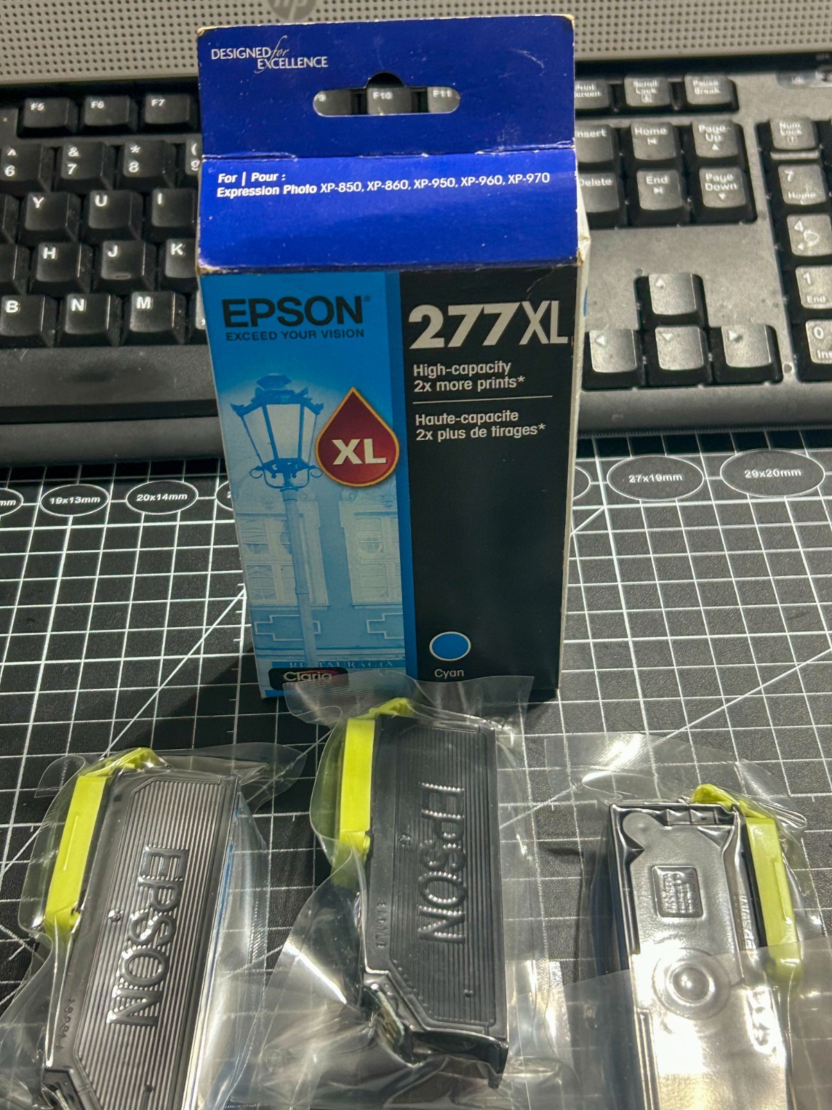 Epson Genuine 277 XL Ink ALL CYAN - one an XL the others are standard fill load.
