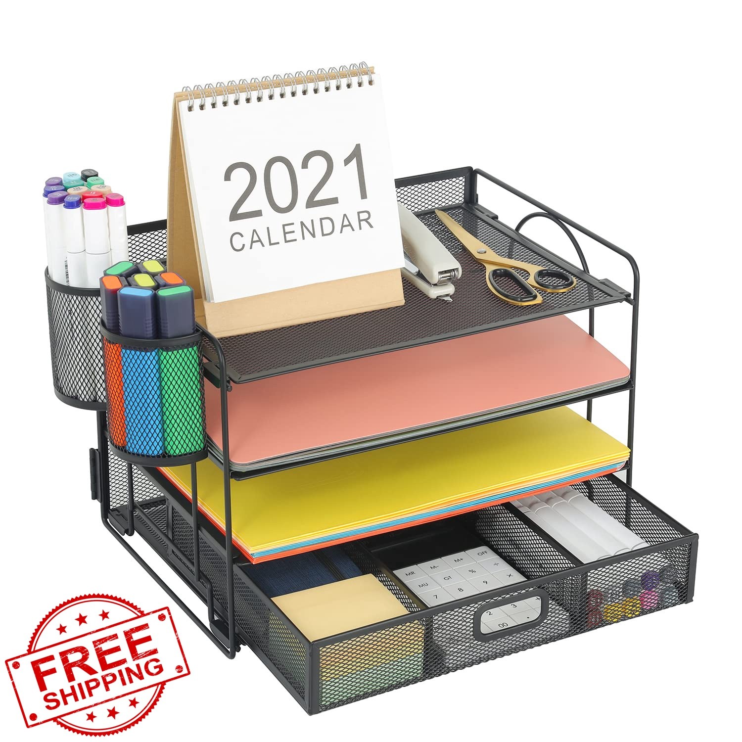 Marbrasse Black With Pen Holder Organizer