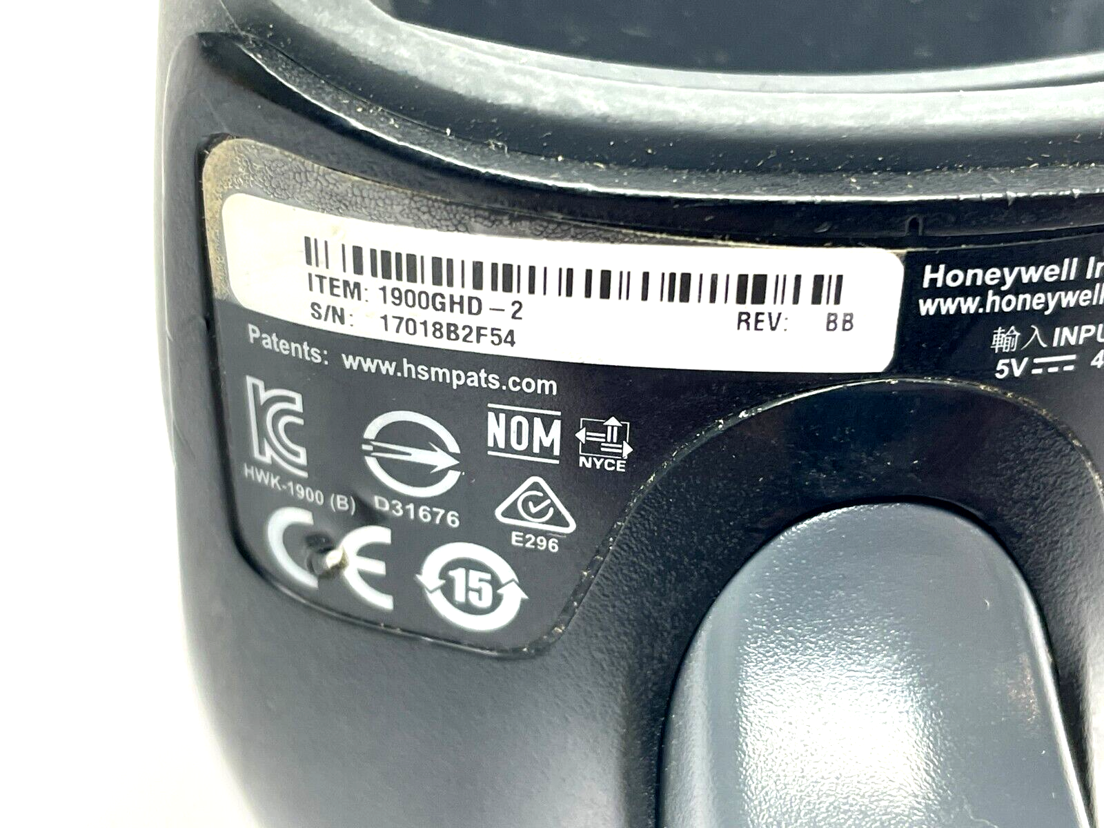 Honeywell 1900GHD-2 Rev. BB Barcode Scanner