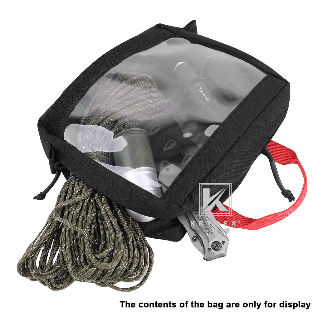KRYDEX Clear Top Insert Pouch Medical Bag Organizer Hook & Loop for D3 Backpack