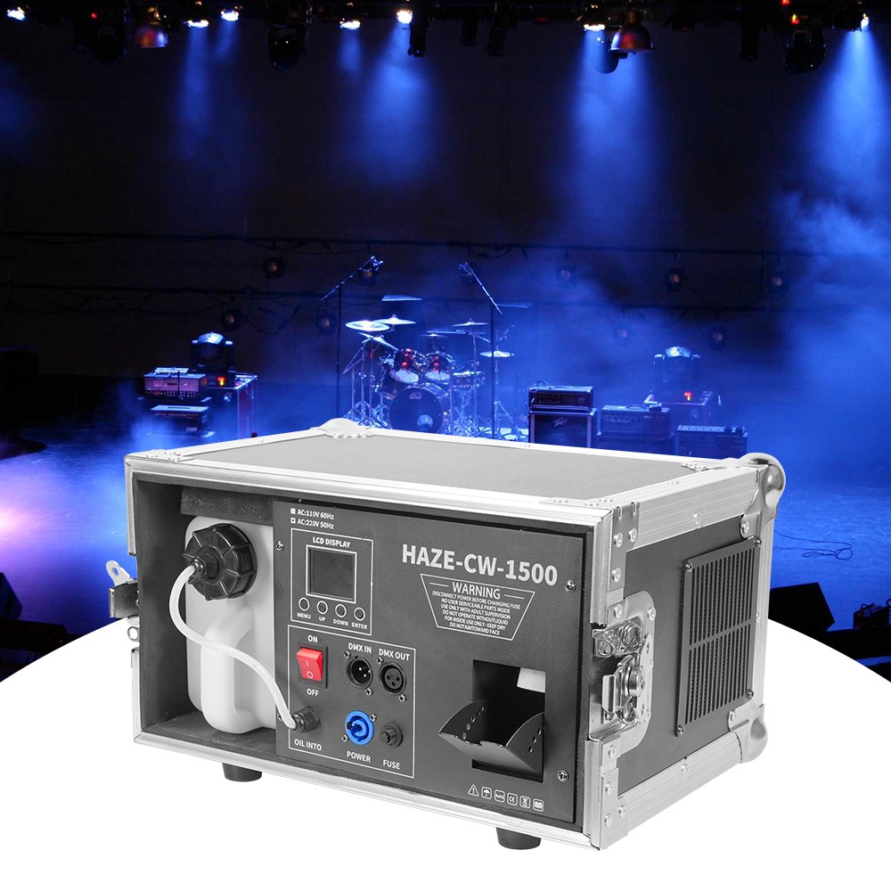 1500W Smoke Hazer Machine Morning Fog Machine DMX w/Flight Case for DJ Bar Stage
