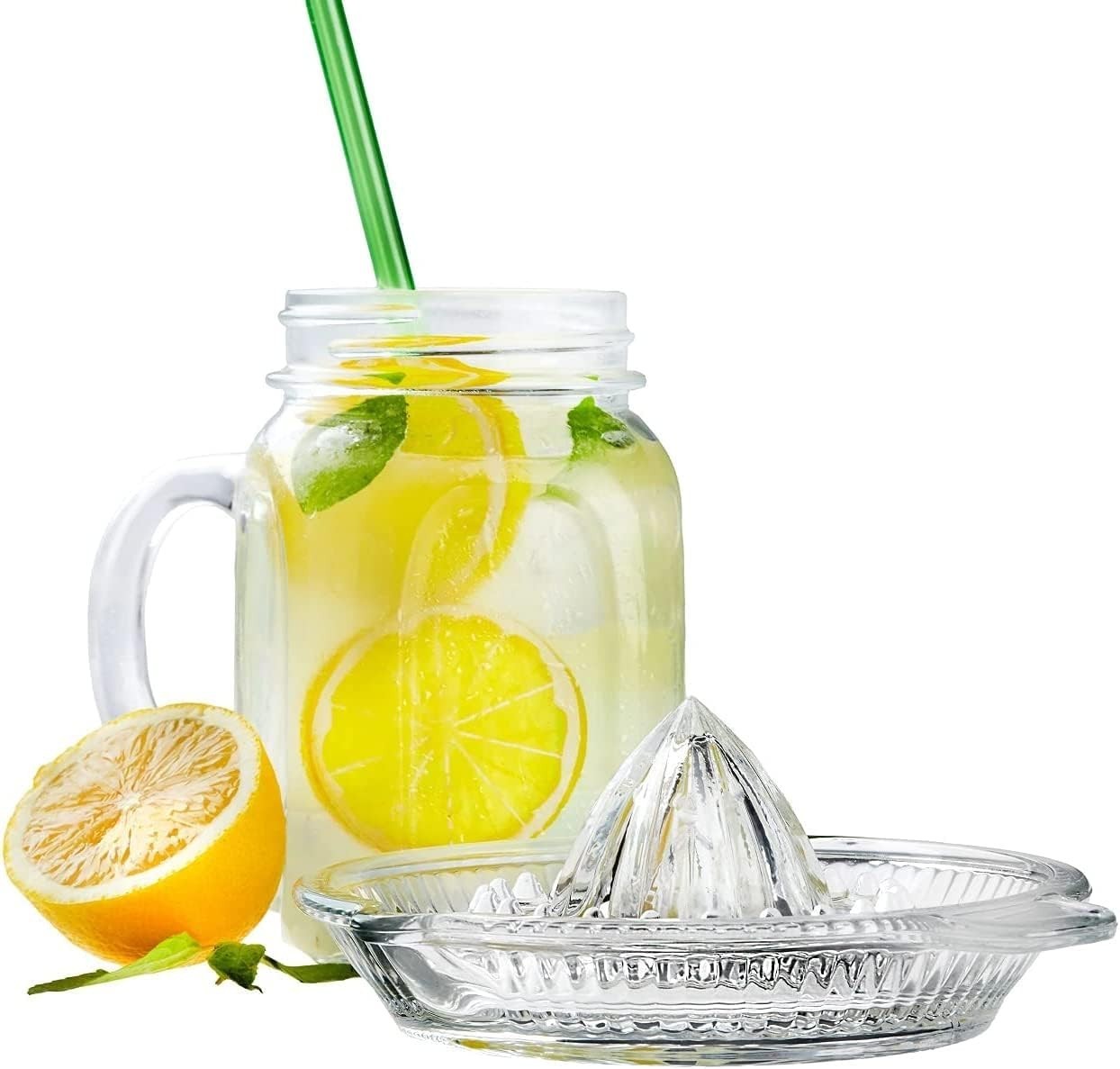 Crystalia Lemon Squeezer, Small Citrus Juicer, Extractor Manual Hand with Handle