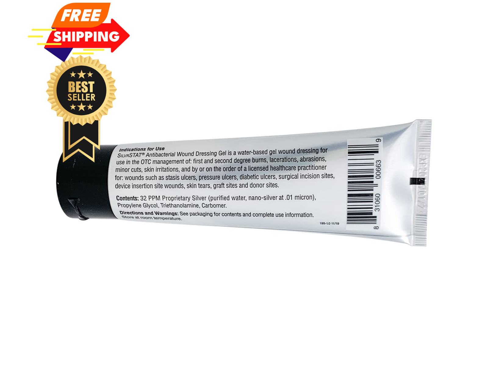 SilvrSTAT First Aid Kit Gel, 32 PPM Silver Healing Wound Dressing 3 Ounce