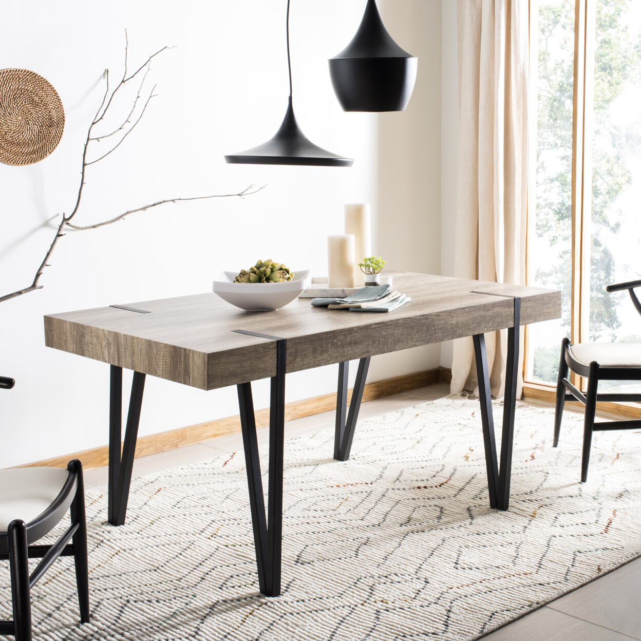 SAFAVIEH Alyssa Dining Table | Multi / Brown |