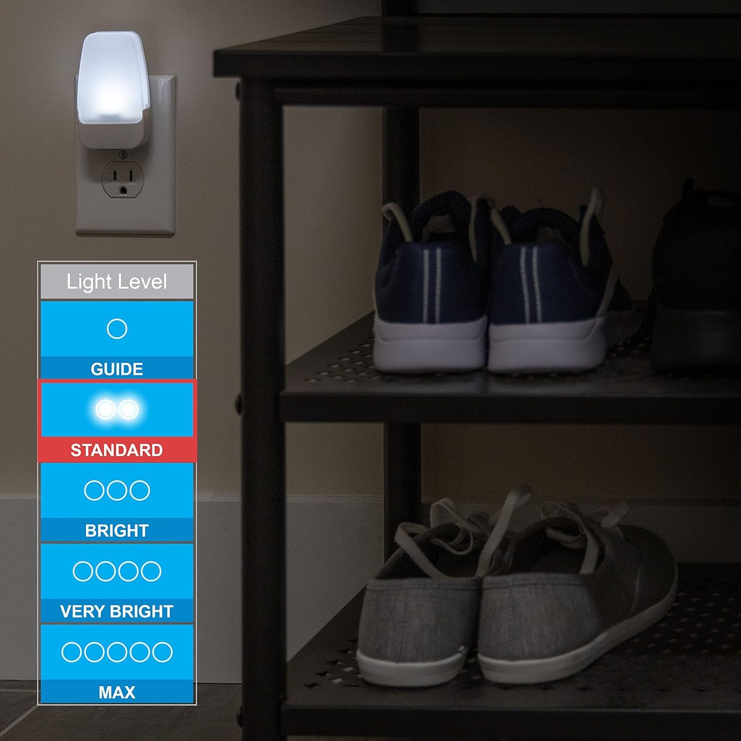 LED Night Lights Plug Into Wall, Dusk to Dawn Sensor,Ambient Lighting,White-2Pcs