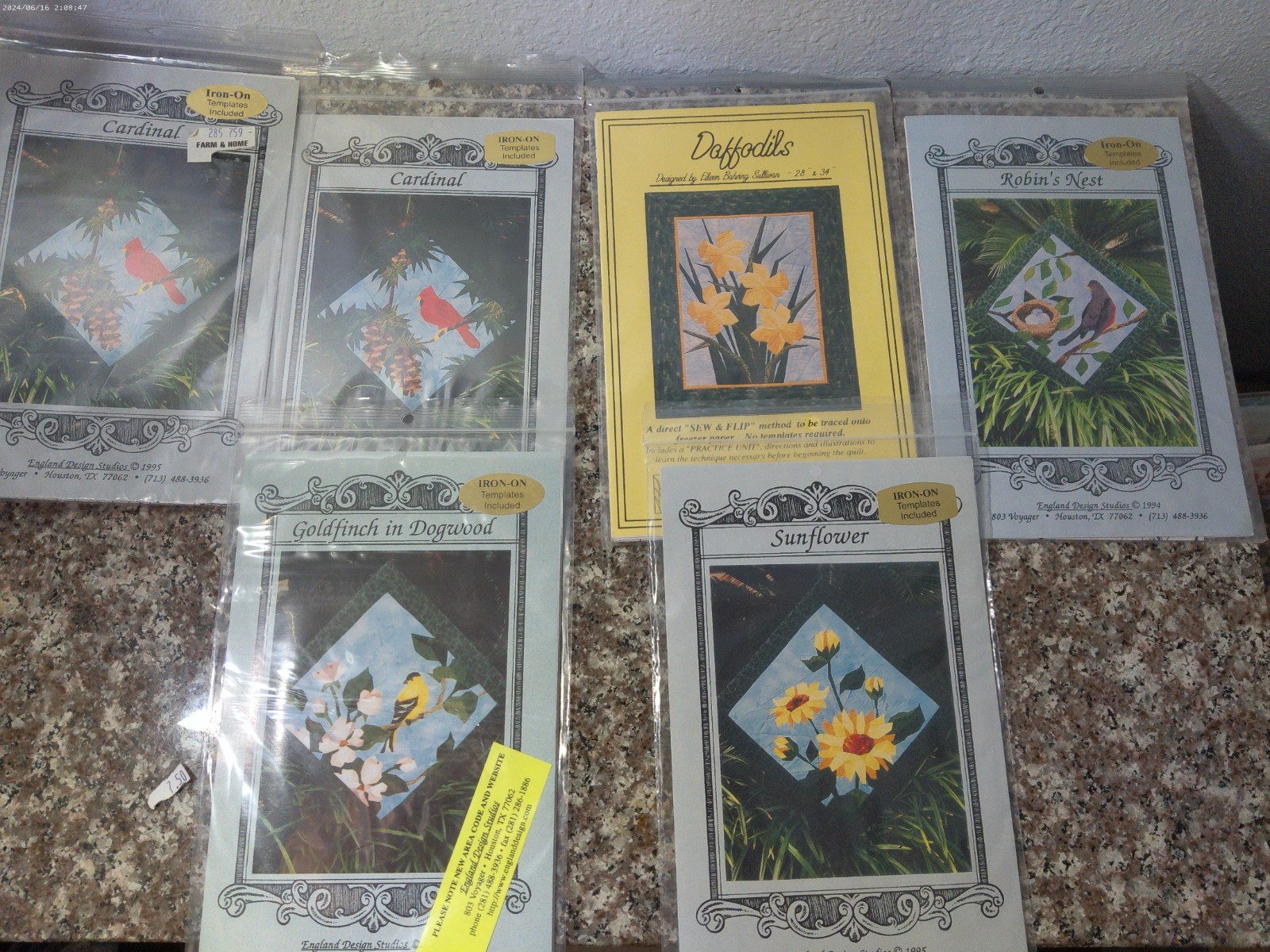6 Quilt Patterns-mix of makers, themes & sizes Nice collection of Patterns  P6