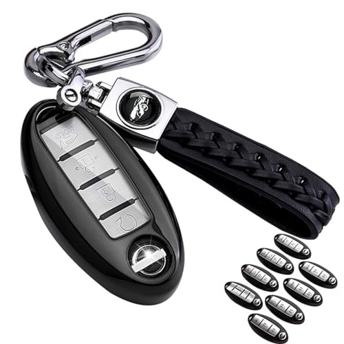for Nissan Key Fob Cover Soft TPU 360 Degree Protection Key Case with Black