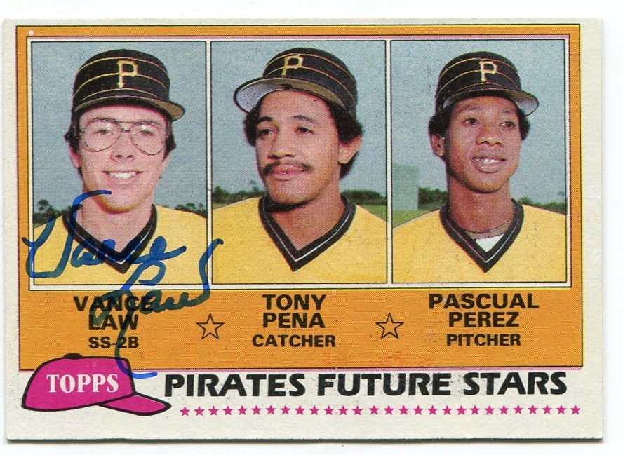 VANCE LAW signed 1981 Topps #551 Pittsburgh Pirates RC COA  Cubs Sox