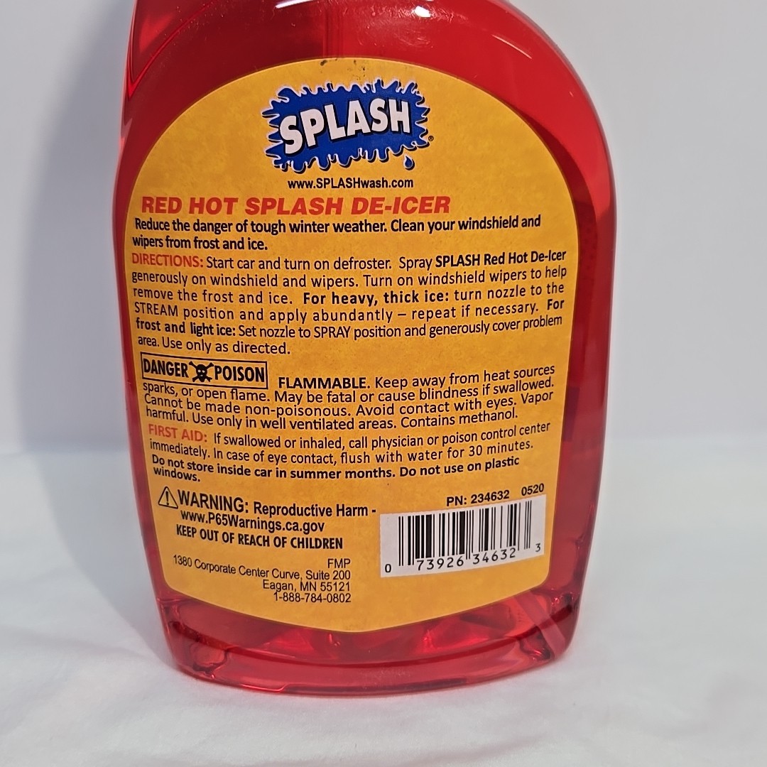 1-SPLASH Red Hot De-icer Windshield and Wipers Trigger Spray 32 Ounces