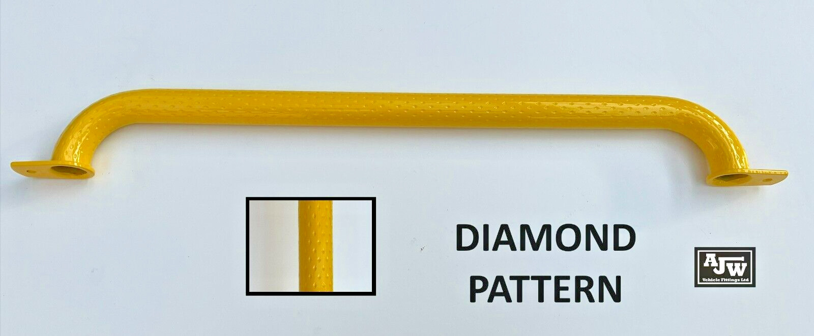 1 x Handle Steel Yellow P/C 720mm Diamond Textured Pattern Safety Hi Vis Vehicle