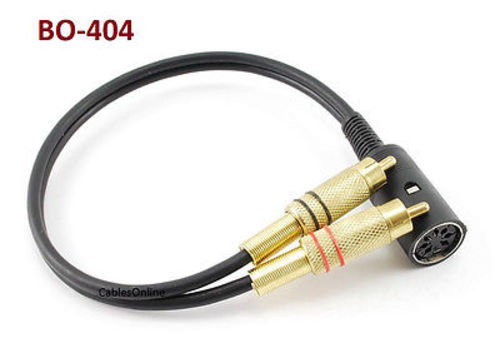 1ft Din-7/8 Female to 2-RCA Male BO, Naim, Quad Audio Adapter