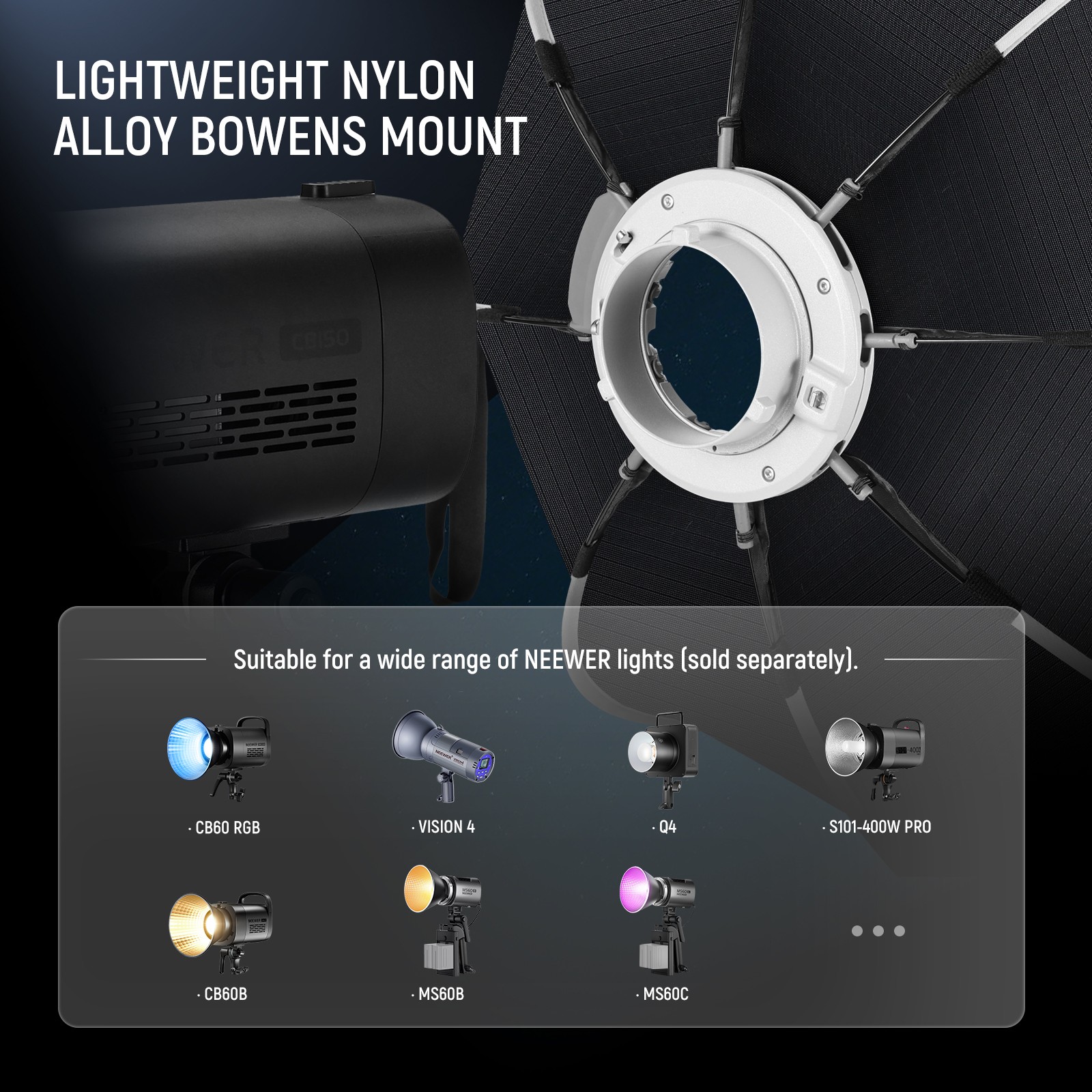 NEEWER NS92PD 35.4" Octagonal Softbox w/Bowens Mount, Diffuser & Grid