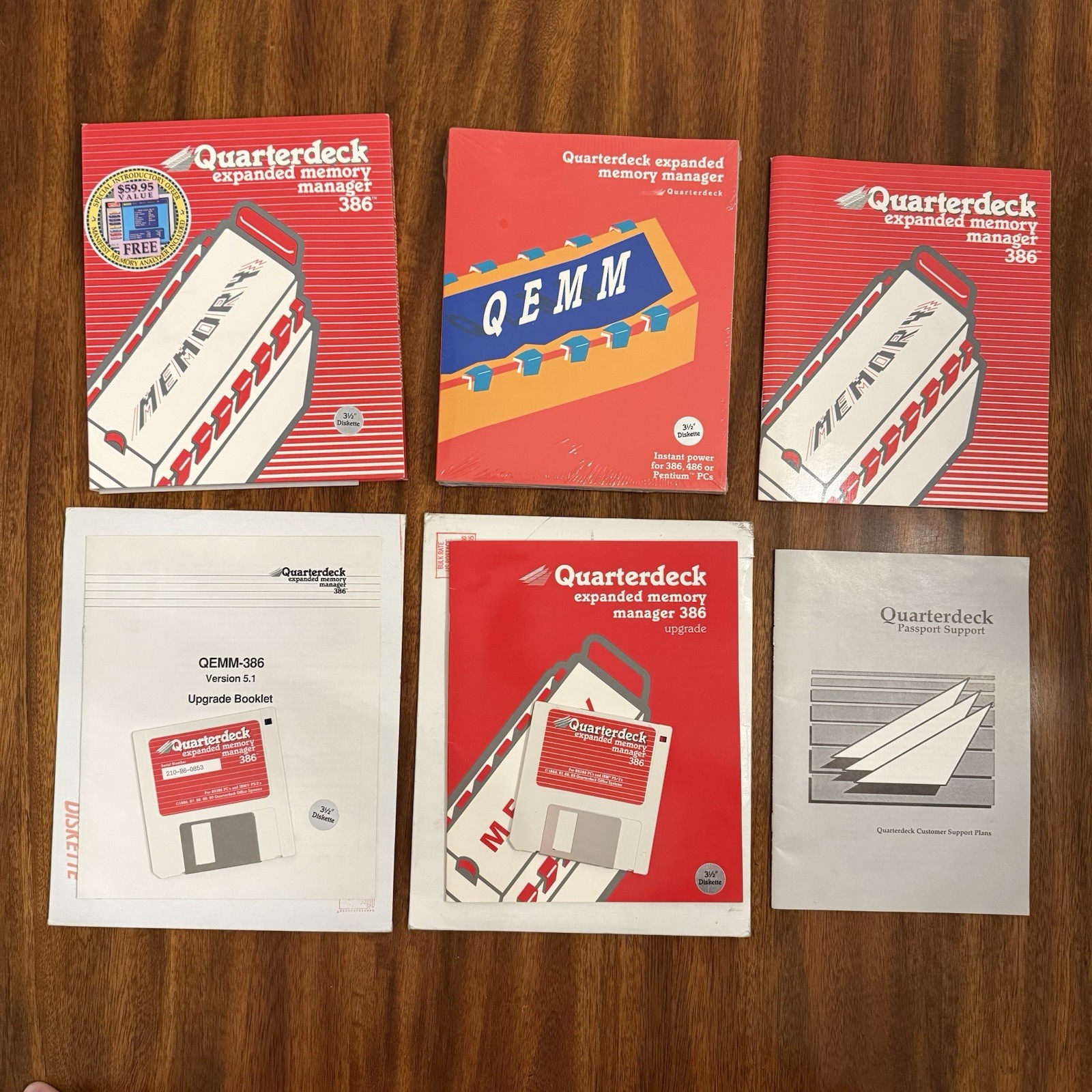 Vintage Quarterdeck Expanded Memory Manager 386 Lot - Versions 5.0, 5.1, 6.0