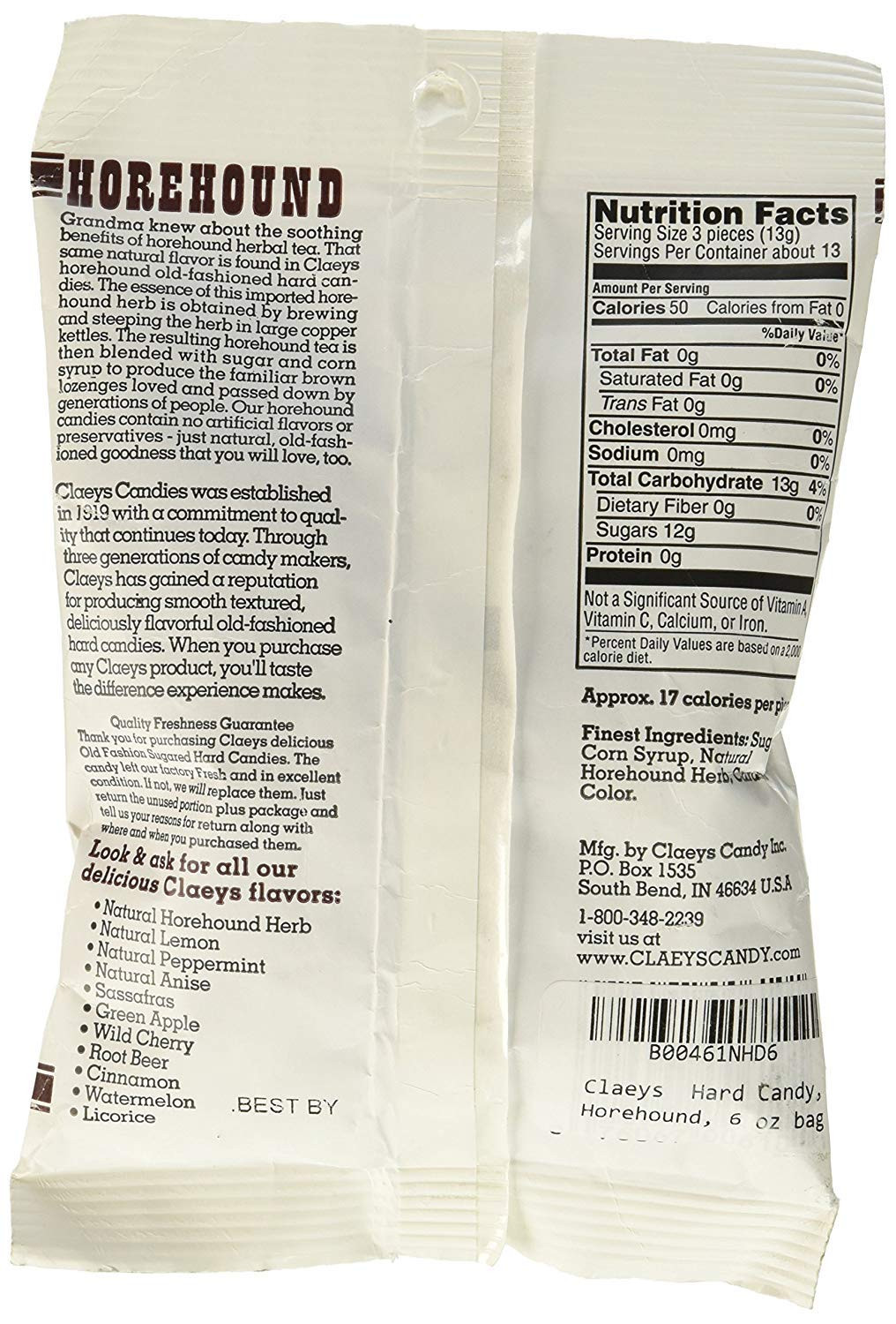 Old Fashioned Horehound Hard Candy 5 Pack 6 oz Bags Classic Vintage Treat