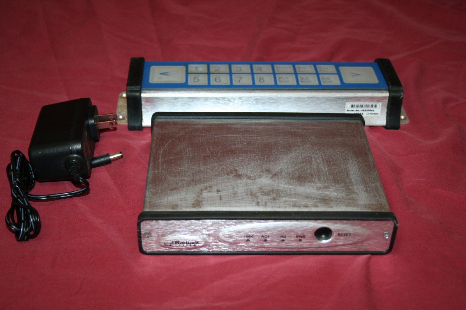 Lot of Radiant POS (1) Kitchen Controller P823F010 (1) Bump Bar (1) P. supply